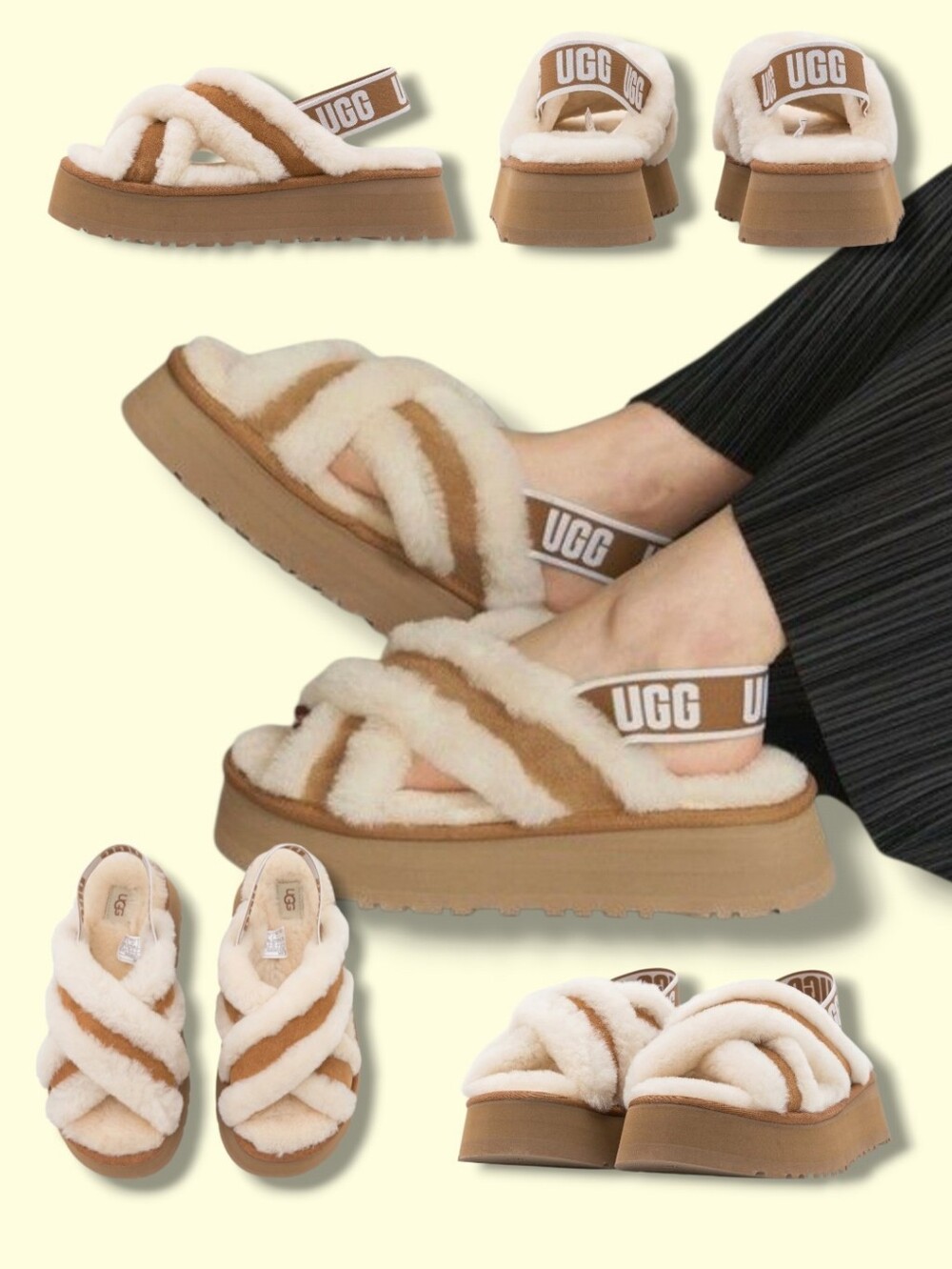 UGG Women's Disco Cross Slides/ Chestnut